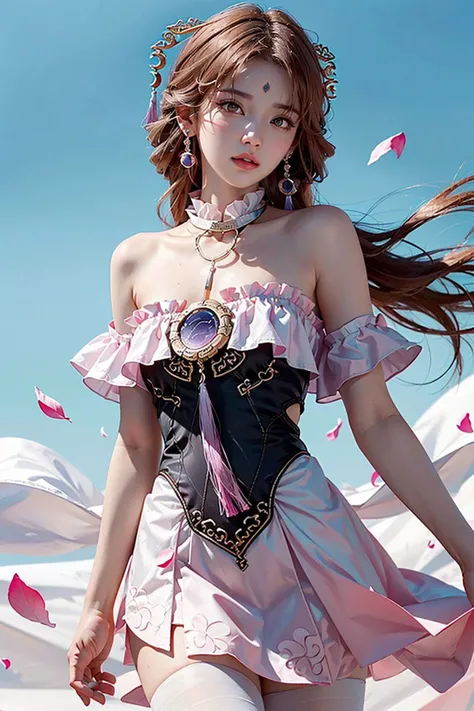 (masterpiece,best quality,ultra high res,finely detail:1),
(photorealistic,realistic,photograph,sharp focus:1.2),
(an extremely delicate and beautiful:1),wet skin,nsfw,
-
1girl,(beautiful face, exquisite face,ulzzang6500V:1.2),
solo,long hair,(floating hair,wind hair,gale,skin texture:1.2),
-
(body above the thigh:1.6),(revealing clothes,jewelry,necklace),
(translucent clothes,armlet:1.2),(Simple Choker,filigree,earrings),
(open clothes,chest cutout,plunging neckline,low neckline:1.1),
-
(horizon:1.2),(longView,Petals petals in front:1.3),(simple sky:1.6),
-
(thighhighs,fuxuan,chest ornament,pink hair,hair stick,short dress,black|white|pink dress,tutu,hair ornament:1.2),<lora:fuxuan-sver:1.4:lbw=js>