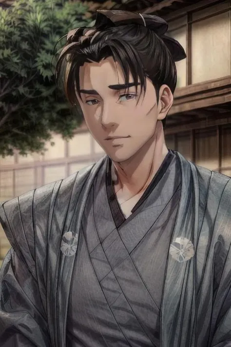 masterpiece,((bestquality)),8k,high detailed,ultra-detailed,depth of field,wide angle,volumetric lighting,Soft illuminaotion,front lighting,high-angle view,Anime Style,(male kimono:1.3),
1boy,<lora:Sugishita_Lora-000001:1>,sugishita,adult,smirk,global illuminations,Tyndall effect,looking afar,
male focus,solo,yokozuwari,handsome face,<lora:add_detail:1>,supermarket,cheek-to-cheek,<lora:add_detail:1>,