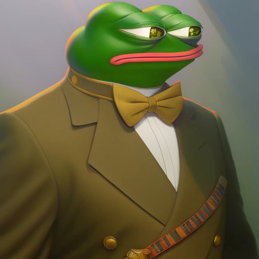 pepe_frog, highly detailed, centered, solid color background, digital painting, artstation, concept art, smooth, sharp focus, illustration, artgerm, donato giancola, Joseph Christian Leyendecker, Les Edwards, Ed Repka, WLOP, Artgerm , by studio ghibli , cartoon, <lora:pepe_frog:1>