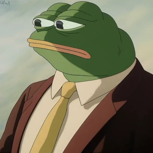 pepe_frog, portrait of a Deliriously happy and screaming Kermit the frog in Society (1989), highly detailed, centered, solid color background, digital painting, artstation, concept art, smooth, sharp focus, illustration, artgerm, donato giancola, Joseph Christian Leyendecker, Les Edwards, Ed Repka, WLOP, Artgerm , by studio ghibli , cartoon, <lora:pepe_frog:1>