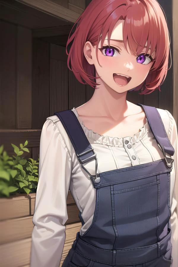 cowgirl, <lora:cowgirl-lora-nochekaiser:1>,
cow girl, ahoge, red hair, (purple eyes:1.1), short hair, <lora:talkmouth_A_v100:1>, open mouth,
BREAK cleavage, collarbone, frills, long sleeves, overalls, suspenders,,
BREAK looking at viewer, full body, (upper body:1.5), (cowboy shot:1.5),
BREAK outdoors, farm,
BREAK <lyco:GoodHands-beta2:1>, (masterpiece:1.2), best quality, high resolution, unity 8k wallpaper, (illustration:0.8), (beautiful detailed eyes:1.6), extremely detailed face, perfect lighting, extremely detailed CG, (perfect hands, perfect anatomy),