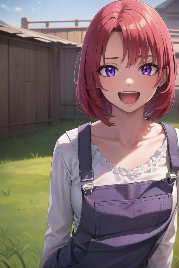cowgirl, <lora:cowgirl-lora-nochekaiser:1>,
cow girl, ahoge, red hair, (purple eyes:1.1), short hair, <lora:talkmouth_A_v100:1>, open mouth,
BREAK cleavage, collarbone, frills, long sleeves, overalls, suspenders,,
BREAK looking at viewer, full body, (upper body:1.5), (cowboy shot:1.5),
BREAK outdoors, farm,
BREAK <lyco:GoodHands-beta2:1>, (masterpiece:1.2), best quality, high resolution, unity 8k wallpaper, (illustration:0.8), (beautiful detailed eyes:1.6), extremely detailed face, perfect lighting, extremely detailed CG, (perfect hands, perfect anatomy),