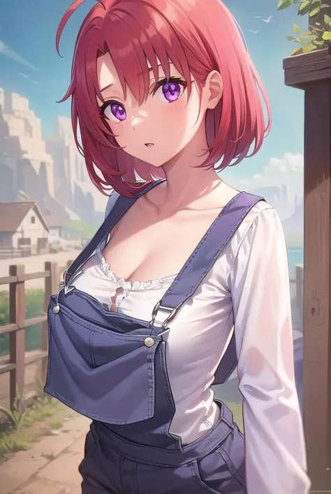 Cowgirl, sex,cowgirl, Ahoge, redhead, (purple eyes:1.1), short hair,
break cleavage, clavicle, naked ,黒乳首
break looking at viewer, whole body, Upper body, (cowboy shot:1.5),
break outdoors, farm,
break (masterpiece:1.2), highest quality, High resolution, unity 8k wallpaper, (figure:0.8), (detailed and beautiful eyes:1.6), highly detailed face, perfect lighting, Very detailed CG, (perfect hands, perfect anatomy),