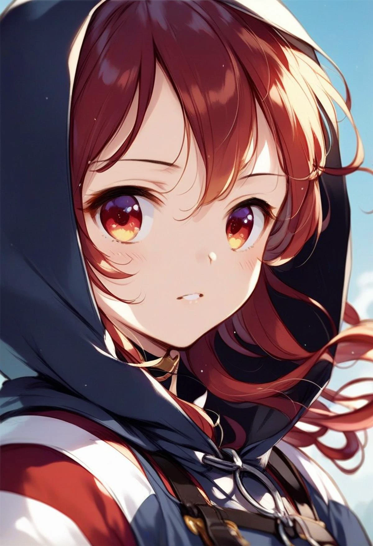 <lora:Granblue_Illustration_Style:0.45> gbstyle, perfect eyes, exploring the dungeon, close-up, score_9, score_8_up, score_7_up, score_6_up, score_5_up, score_4_up, hd, (ultra hd quality details), 8K, source_anime, Illustration, official artwork, anime style, wallpaper, official art, ranger, holding a bow and wearing a hood, fyx