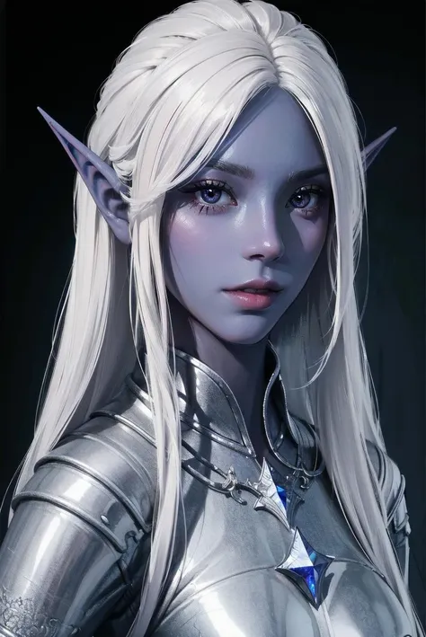 (8k), sharp focus, highres, 1girl, drow, colored skin, dark elf, pointy ears, (high quality:1.2), (high detail:1.2), (masterpiece:1.2), (extremely detailed:1.2) <lora:drow_offset:1>