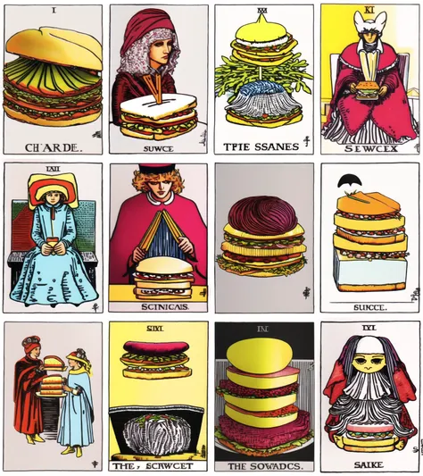tarot card, sandwich