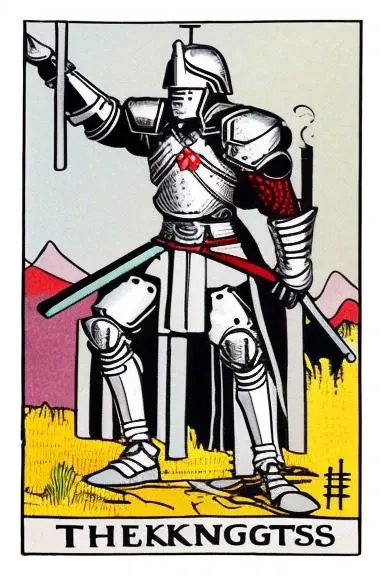 tarot card, a asian knight warrior