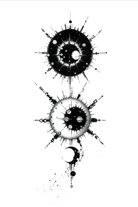 A sun in the style of b1nk