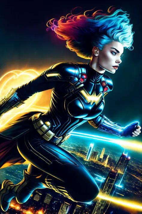 comic art of RoxieCipher as a superhero, wearing a costume, flying through the city at night <lora:Comics-10:0.75> <lora:AntimatterTech-20:0.25> <lora:CircuitBoardAI:0.75>