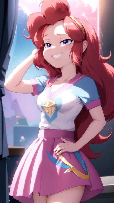<lora:MESUGAKI_TEST2:0.8>:3, grin, <lora:mlp_pinkiepie:0.8> mlppinkiepie, shirt, skirt, masterpiece, best quality, extremely detailed, highly quality, 4k, sharp focus, professional, sharp focus, award winning, cinematic lighting, octane render, unreal engine, volumetrics dtx, Wallpaper,