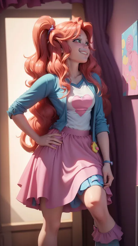 masterpiece,best quality,<lora:mlp_pinkiepie-11:1>,cowboy shot,solo,1girl,mlppinkiepie,smile:0.8,looking at viewer,shirt,skirt,in a candy store,indoors,dynamic lighting,