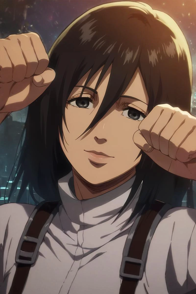 score_9, score_8_up, score_7_up, source_anime, rating_safe, , , looking at viewer, , 1girl, solo, <lora:mikasa_ackerman_pony:0.76>, mikasa_ackerman, black hair, black eyes, s1, hair between eyes, long hair, lips, symmetry, spaceship, dusk, paw pose, laughing, , <lora:sdxl_lightning_8step_lora:1>