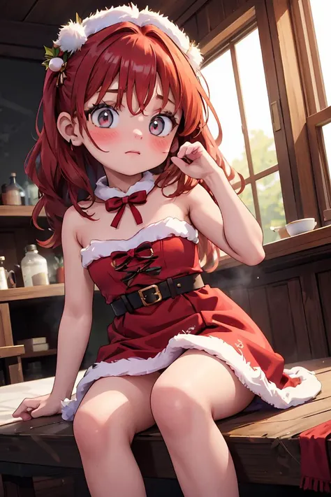 (masterpiece, best quality), 1girl, <lora:hot_christmas:1> hot christmas, red dress, fur trim