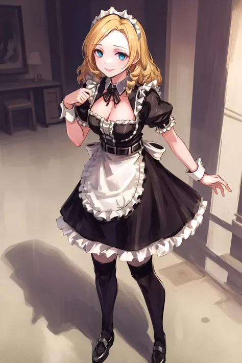 full body, woman, maid outfit, <lora:Solution Epsilon:0.7>, (masterpiece:1.4), best quality, ultra detailed,