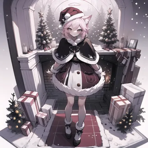 1girl, christmas tree, fireplace, <lora:lihui4JXK-b2-bf16-128-128-1-re1-ep3-768-DA-5015fix:1>, living room, full body, <lora:christmas_test:1>, gacha splash, mid shot, <lora:WaeroArtist:0.6>, waerostyle, NyannersWinter, cat ears, fur hat, winter clothes, fur-trimmed dress, fur-trimmed capelet, cat ears, <lora:NyatashaNyanners:0.8>