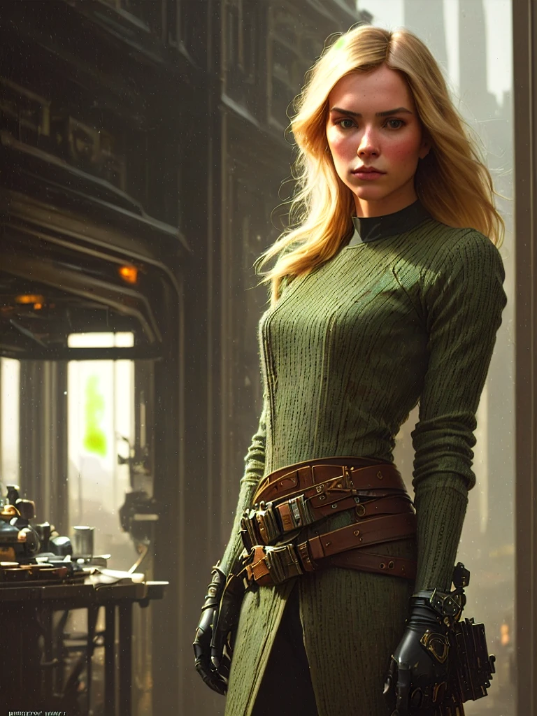 analog style ((photorealistic), film grain), 8k hdr, ultra realistic, film photography, dslr full body gorgeous blonde young woman wears green top in a science fiction movie, 1969, (perspective:1.1), (from below:1.1), (powerful:1.2), professional majestic oil painting by Ed Blinkey, Atey Ghailan, Studio Ghibli, by Jeremy Mann, Greg Manchess, Antonio Moro, trending on ArtStation, trending on CGSociety, Intricate, High Detail, Sharp focus, dramatic, by midjourney and greg rutkowski, realism, beautiful and detailed lighting, shadows, by Jeremy Lipking, by Antonio J. Manzanedo, by Frederic Remington, by HW Hansen, by Charles Marion Russell, by William Herbert Dunton