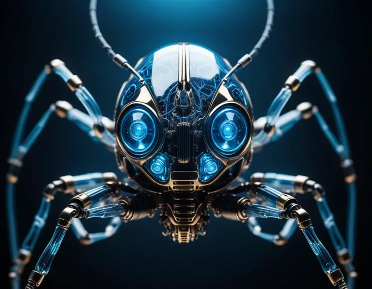 cinematic film still of a translucent (cybernetic robot-like Beetle:1.5), (blue glowing veins:1.3) (cables going into body, circuits:1.3), extremely detailed, <lora:xl_more_art-full_v1:0.5>, vignette, highly detailed, high budget, bokeh, moody, epic, gorgeous, film grain, grainy