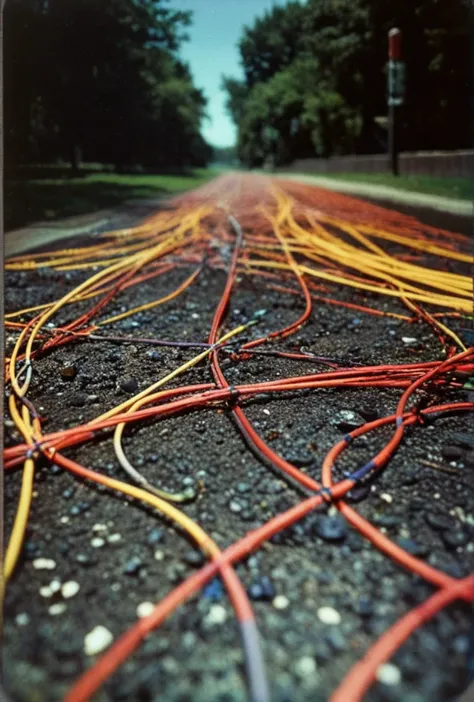 analog film photo ((color photo of entanglement, fundamental property of quantum mechanics one particle is dependent on the state of another, even separated by distances))(visually captivating patterns representing entangled states of quantum bits, vibrant colors and intricate designs symboliz interconnectedness and non-locality of entangled particles)(breathtaking, insane details))
<lora:LCM-LoRA-XL_V1:0.21>
<lora:SDXLHighDetail_v5:0.3>
<lora:ral-exposure:0.3> ral-exposure
<lora:Essenz-BetterPhotography-XL_V1-2:0.3>
<lora:Great-Lighting-XL_V1:0.7> . faded film, desaturated, 35mm photo, grainy, vignette, vintage, Kodachrome, Lomography, stained, highly detailed, found footage