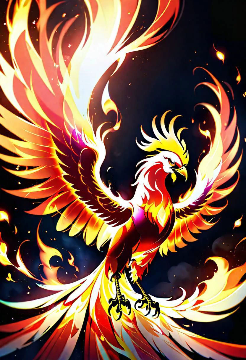 (high quality:1.4), (high resolution:1.3), (incredibly detailed:1.28), cinematic lighting, masterpiece, glowing eyes, phoenix, etheral phoenix, flaming phoenix,