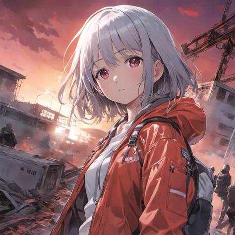 (four colors) line manga:Popup girl,last day on earth,amino acid,vivid,realism decadence art,best angle,top quality