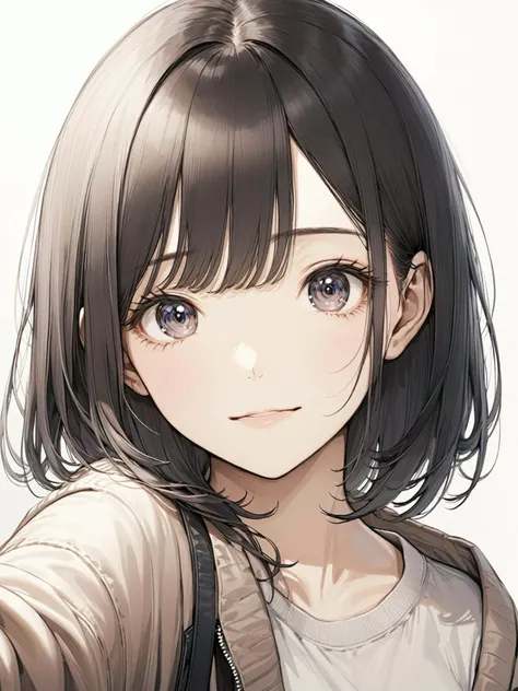 1girl, Illustrate a selfie-style image, capturing a personal moment, casual expressions, and a sense of candidness.