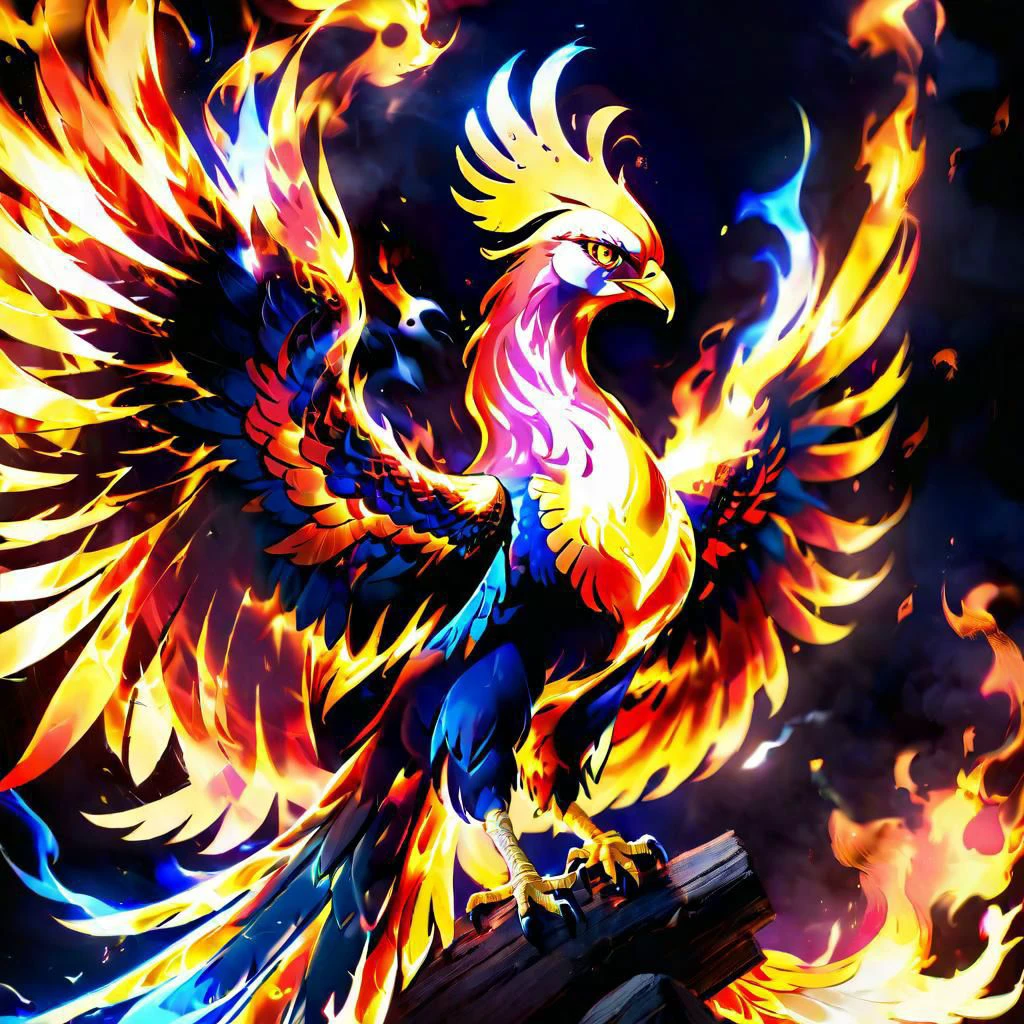 (high quality:1.4), (high resolution:1.3), (incredibly detailed:1.28), cinematic lighting, masterpiece, glowing eyes, etheral phoenix, etheral phoenix, flaming phoenix, negative_hand, ng_deepnegative_v1_75t