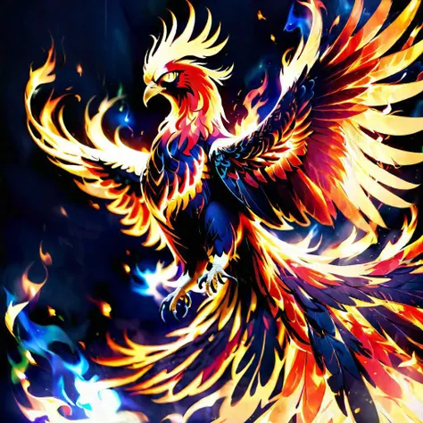 (high quality:1.4), (high resolution:1.3), (incredibly detailed:1.28), cinematic lighting, masterpiece,  glowing eyes, etheral phoenix, etheral phoenix, flaming phoenix, negative_hand, ng_deepnegative_v1_75t