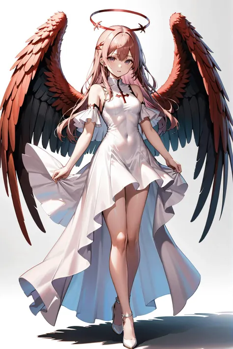 1girl,alternate wings,angel,angel and devil,angel wings,artist name,asymmetrical wings,bird wings,black wings,blood,blood on clothes,blue wings,brown wings,cross,detached wings,dove,dress,energy wings,feathered wings,feathers,fiery wings,full body,glowing wings,halo,harpy,kishin sagume,large wings,long hair,low wings,mini wings,multicolored wings,multiple wings,pegasus,pink wings,single wing,solo,spread wings,transparent wings,very long hair,white dress,white feathers,white wings,winged arms,wings,