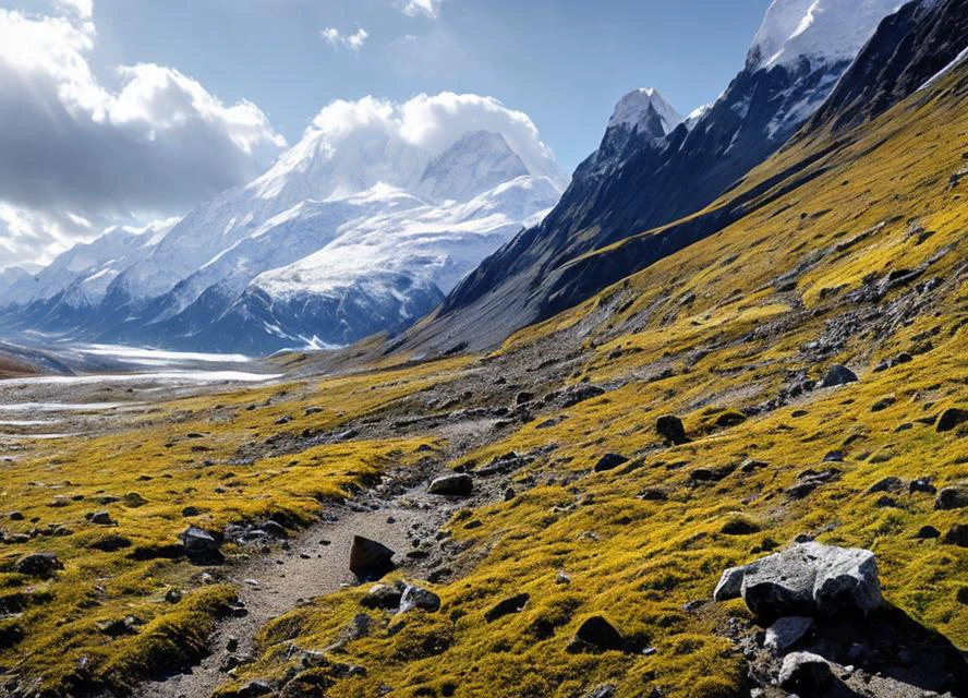 enviromentart, no humans, scenery, outdoors, rock, bird, sky, cloud, mountain, day, concept art, <lora:environmentart:0.8>