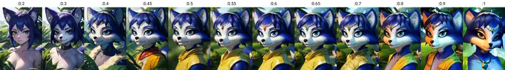 head portrait, looking at viewer, expressionless, upper body, straight-on, front facing,
krystalodd, 1girl, furry female, furry, fox girl, fox tail, aqua eyes, blue hair, short hair, bangs, two tone fur, body fur, blue fur, white fur,
circlet, red gemstone, headband, robes,
temple, jungle, tropics, volumetric lighting, realistic, blurred background, depth of field
<lora:Krystal_ODD:0.2>
