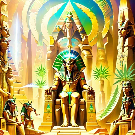 Apophis the Undying with Cleopatra smoking jointz in front of the Stargate. marijuana plant