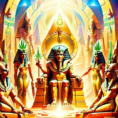Apophis the Undying with Cleopatra smoking jointz in front of the Stargate. marijuana plant