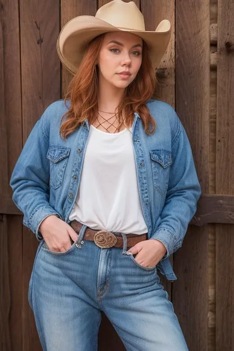 DEN_kayla_coyote,
(country beauty posing against a wooden fence with a plaid shirt and jeans and a cowboy hat, cow girl, country girl, cow girl:1.2),
bokeh, f1.4, 40mm, photorealistic, raw, 8k, textured skin, skin pores, intricate details <lora:epi_noiseoffset2:1>, epiCRealism <lora:ClothingAdjuster3:-1.3>