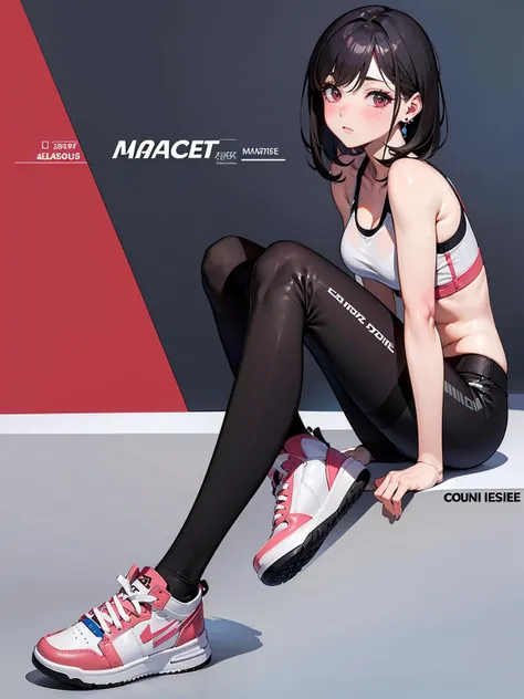 (masterpiece), (best quality),
make up, blush, earring, <lora:aj_sneaker:0.6>, sneakers, 1girl, pantyhose, sports bra,