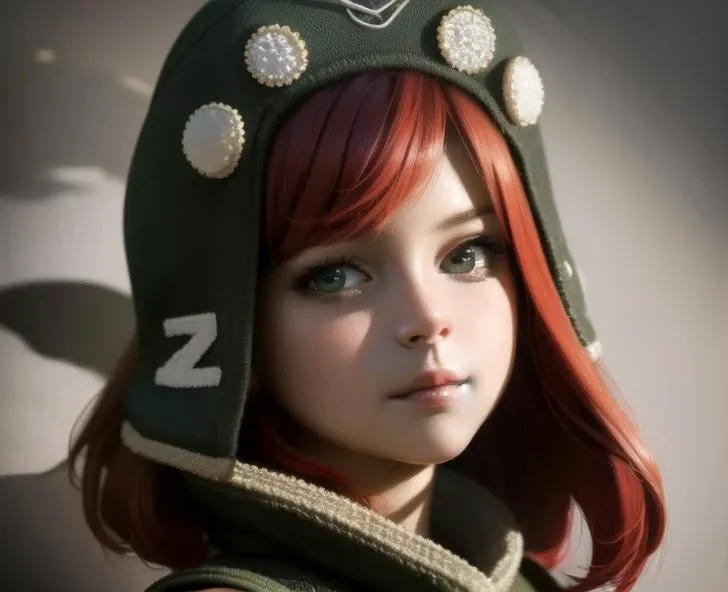 a red hat cyborg girl, ((((cinematic look)))), soothing tones, insane details, intricate details, hyperdetailed, exposure blend, hdr, freckles