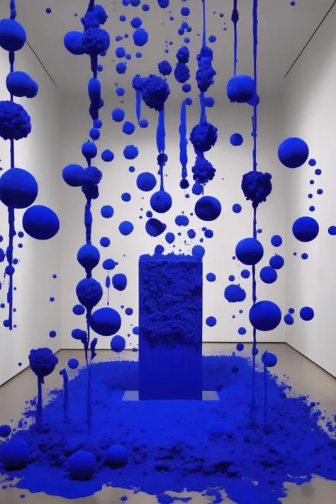 <lora:Yves Klein Style:1>Yves Klein Style - liminal space roschack dream