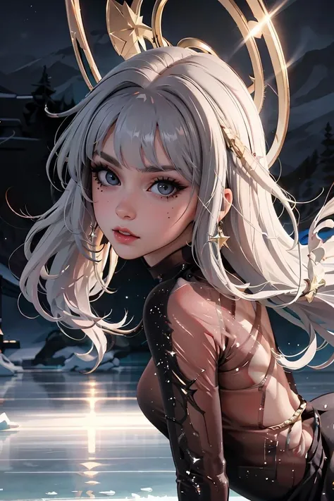 (((Top quality, 4k, 8k, high resolution, masterpiece: 1.2))), (super detailed), (realistic), (photorealistic), (photorealistic: 1.37), (HDR, UHD), (studio (lighting)), ultra-fine drawing, sharp focus, physically based rendering, highly detailed, professional, vibrant colors, perfect ditaile hand, highly detailed realistic eyes, anime, kawaii, qute, (((night, late night, dark, moonlight))), forest, deep forest,spring, small lake,(((One Woman, one girl))), (((to enter a lake, to enter the water, to wad up to one's waist in water))),(((back turned, look back))), looking at viewer, Blonde, Long Hair, Elf Ears,(((Pure white camisole, translucent pure white camisole, see-through pure white camisole, long pure white camisole, lace pure white camisole, silk pure white camisole))), (((No underwear, nude))),My hair gets wet, my underwear gets wet,(((Long shot, Distant view))),