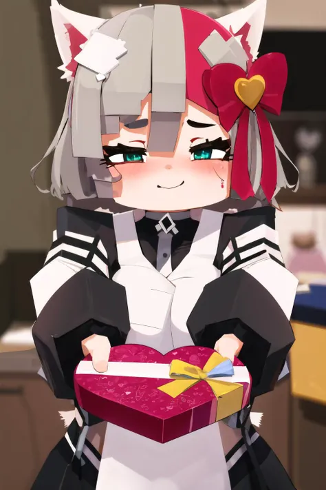 masterpiece, best quality,1girl,<lora:mcnsfw_3597:0.8>,mcnsfw,<lora:incominggift-08:0.8>,incominggift, holding, gift box, ribbon, heart-shaped box,