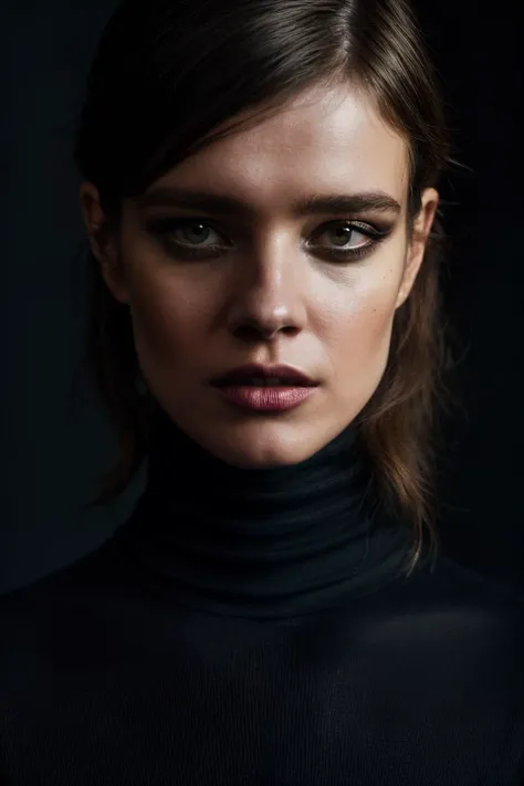 A stunning intricate full color portrait of nva, wearing a black turtleneck, epic character composition, by ilya kuvshinov, alessio albi, nina masic, sharp focus, natural lighting, subsurface scattering, f2, 35mm,<lyco:NataliaVodianova-RealVision-V1.0:1.0>