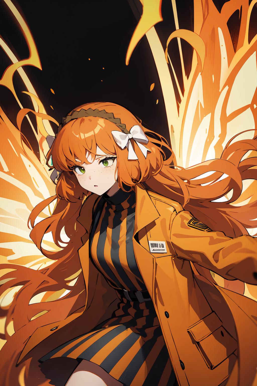 A close up of a person with long hair and a coat - SeaArt AI