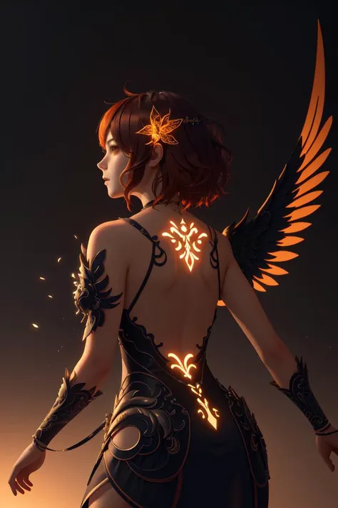 1girl, <lora:kaineNierReplicant_v10:0.5>,<lora:HonkaiImpactSeeleRed3concepts_10:0.6>,divine goddess with orange curly hair and intricately detailed back wings,glowing effect wings, painting, fan art,detailed, perfect anatomy,reflection light, realistic light,8k octane wallpaper,hardline,highly detailed,