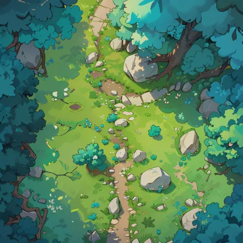 <lora:battle-map-forest:0.8>,tree,water,outdoors,no humans,scenery,rock,grass,nature,forest,from above,path,bush,house,river,stone,masterpiece,best quality,high quality,