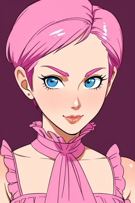 beautiful girl, woman, solo, sexy body, (cute:1.3), (([Hot pink hair], [pixie bob], [crinoline])), realistic, (cute), (detailed face), detailed eyes, detailed iris, cameltoe,,