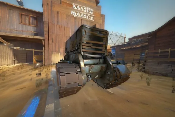 (masterpiece, best quality:1.2), <lyco:tf2_mvmtank-12:1.0>, no humans, damagedtank