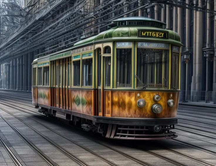 ((best quality)), ((masterpiece)), ((realistic)), (detailed), Tram,      Ethereal Crystal, Futuristic, Color-Shifting Coat, , ((masterpiece)), absurdres, HDR, <lora:add_detail:1>, <lora:LowRA:0.5>