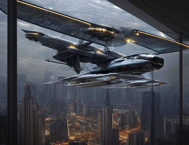 ((best quality)), ((masterpiece)), ((realistic)), (detailed),Huge Urban Aeronautics CityAirbus (Concept), Windshield Wipers, Interior Ambient Lighting, Titanium, Asymmetrical, Sleek Silver, Reflective Gloss,, ((masterpiece)), absurdres, HDR, <lora:add_detail:1>, <lora:LowRA:0.5>