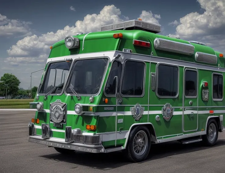 ((best quality)), ((masterpiece)), ((realistic)), (detailed), Ambulance,     Custom Badges, Vibroblade, Aerodynamic, Pearlized Paint, Waxy Coating,, ((masterpiece)), absurdres, HDR, <lora:add_detail:1>, <lora:LowRA:0.5>