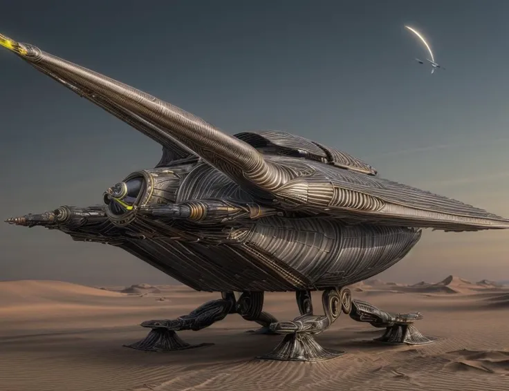 ((best quality)), ((masterpiece)), ((realistic)), (detailed), Ornithopter (Dune, Fictional), Tailfins, Electrostatic Tinting, Nitrous Oxide Kit, Lunar Steel, Monstrous, Ceramic Smoothness,, ((masterpiece)), absurdres, HDR, <lora:add_detail:1>, <lora:LowRA:0.5>