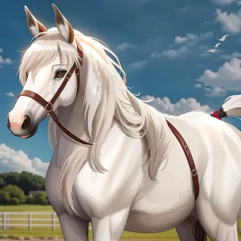 feral horse, spirit, ((fur, fluffy, furry horse))