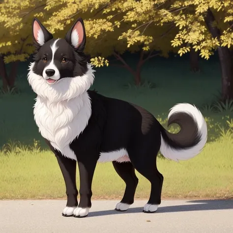 A full body of a cute and fluffy feral animal